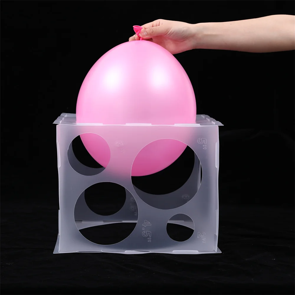 

11Holes Plastic Balloon Sizer Box Collapsible Cube 2-10inch Size Measurement Tool for Birthday Party Wedding Column Ballon Decor