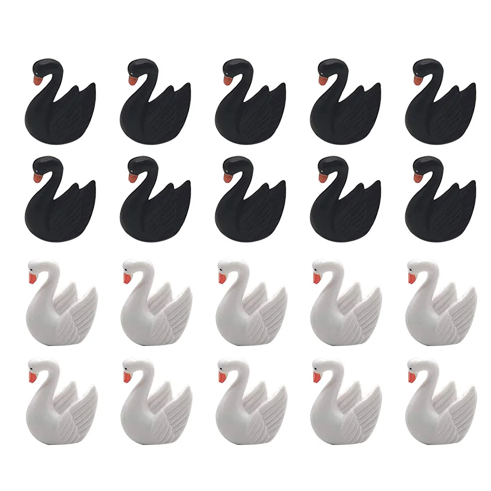 

20 Pcs Figure Mini Swan Miniature Glass Animals Mini Ornamen Terrarium Decor Toy Room DIY Crafts Miniature Decoration