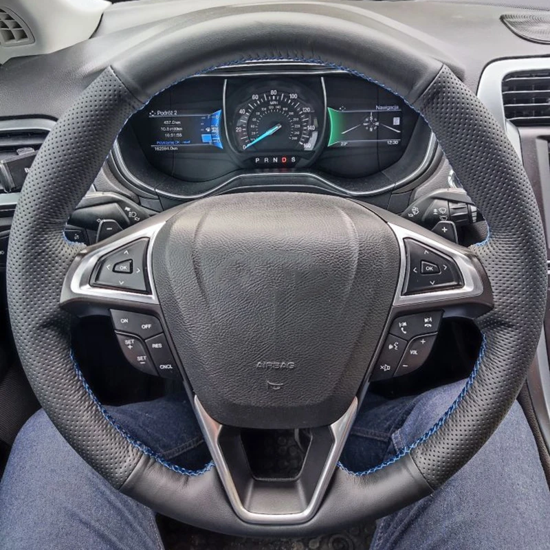 

Ручной пошив кожаный чехол на руль автомобиля для Ford Mondeo Fusion 2013 2014 2015 2016 2017 2018 2019 EDGE 2015-2019