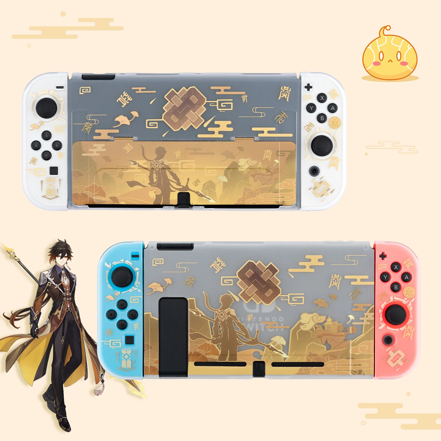 

Anime Genshin Impact Protective Shell for Nintendo Switch OLED Transparent Hard Cover Nintendo Switch OLED Console Accessories