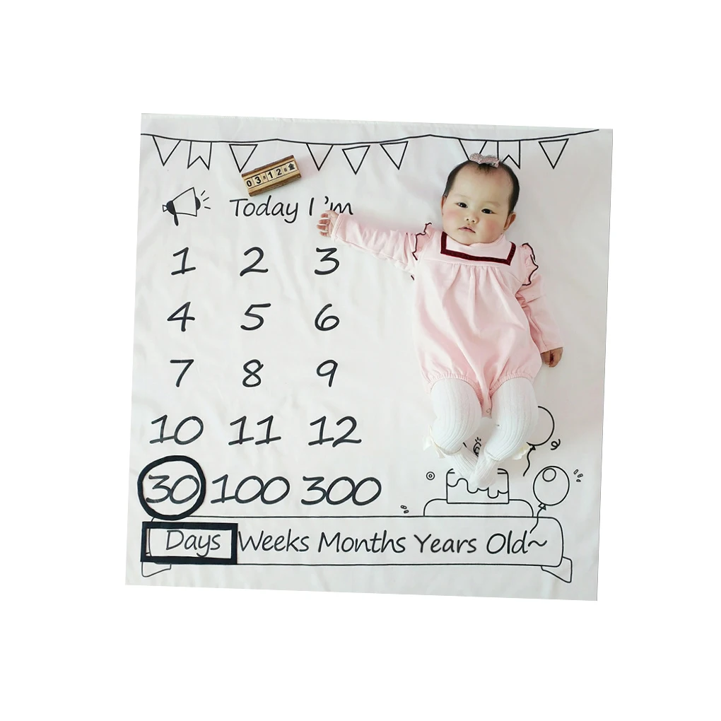 

Newborn Baby Monthly Growth Milestone Blanket photography props Background Cloth for Rug Baby Photography Accessories