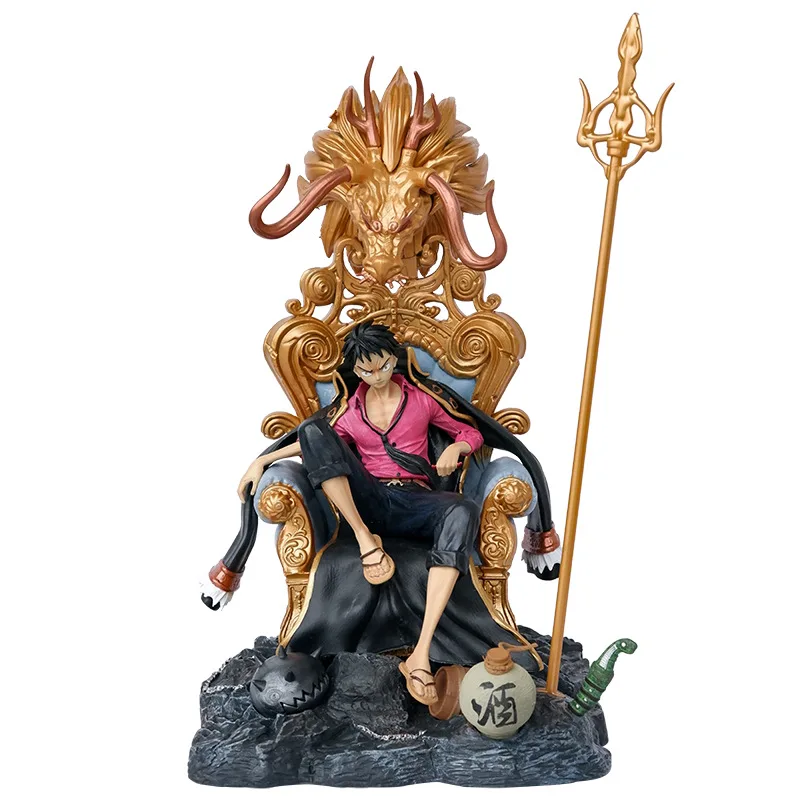 

33 см аниме цельная Фигурка Обезьяна D Luffy GK престол положение сидения ПВХ Модель коллекционный Подарок детская игрушка