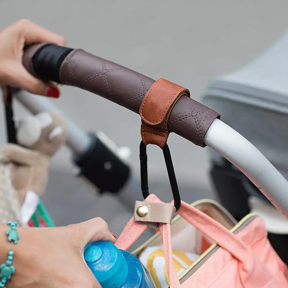 

PU Leather Baby Stroller Hook Accessories Rotatable Baby Car Carriage Hook Magic Stick Hook Pram Pushchair Hanger Hanging