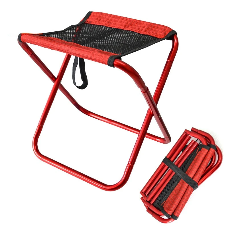 Outdoor Camping Chair Folding Aluminum Fishing Portable Chair Stool Light Seat Hiking Tools Picnic Breathable Mesh Fabric enlarge