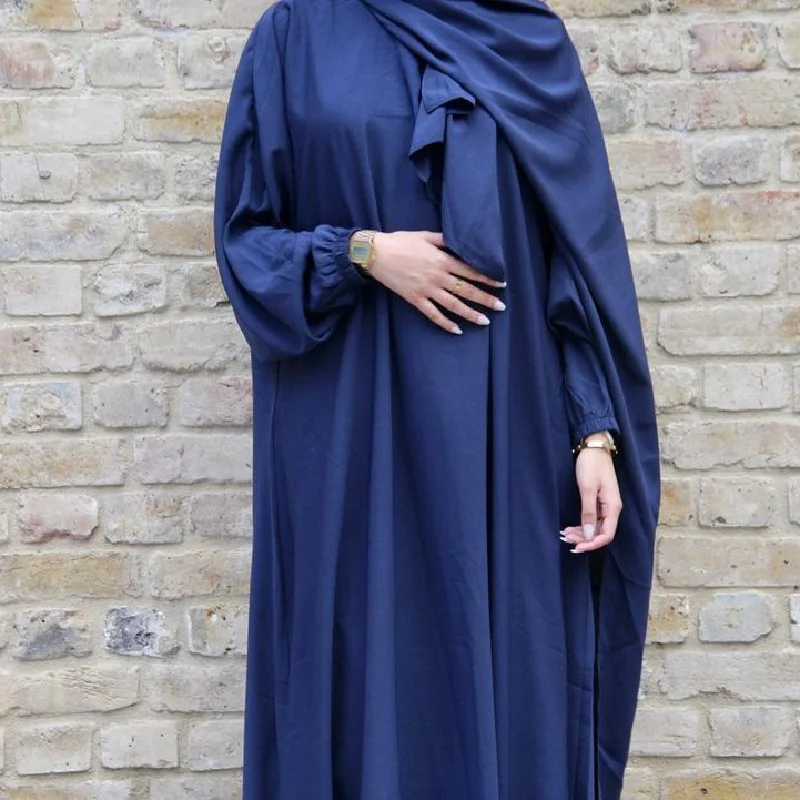 Muslim Clothing Turkey Solid Islamic Wearing Nida Dress Abaya Dubai Long Sleeve Maxi Jilbab for Women Islam Caftan Marocain Robe