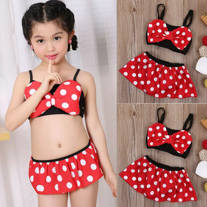 

Baby Girl Polka Dot Print Bikini Set Bow Tops Shorts 0-5T Toddler Kids Children Summer Tankini Swimwear Swimsuit Bathing Suit
