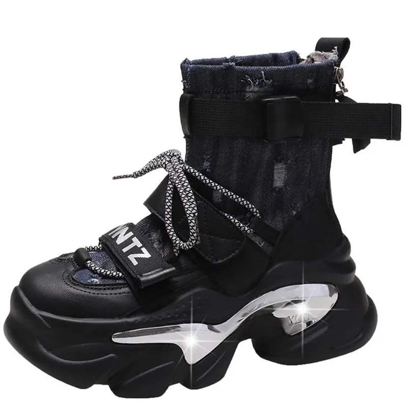 

Женские осенне-зимние парусиновые ботильоны на толстом каблуке 6 см