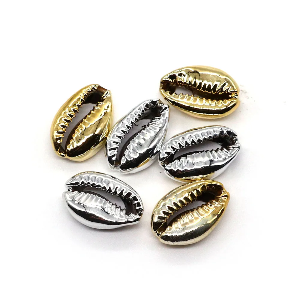 Бусины из ракушек с гальваническим покрытием 18-25 мм