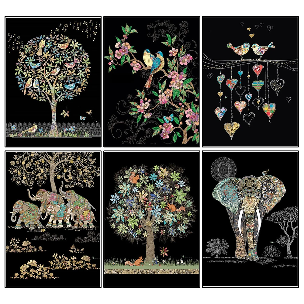 

Full Square DIY Diamond Painting Cat Bird Cartoon Mosaic Picture Rhinestones 5D Diamond Embroidery Cross Stitch Home Decor Craft