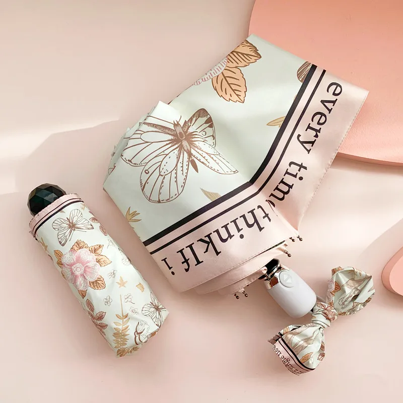 

Household Products Women's Automatic Umbrella for Girl Convenient Fashion Cap Umbrella With Print Unisex Umbrela Beach Parasol