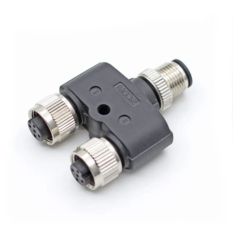 

M12 to M12 Y T L Tee Adapter 2Pin 3Pin 4Pin 5Pin 6Pin 8Pin 12Pin 1 Male 2 Female Sensor Distributor Conversion plug Connector
