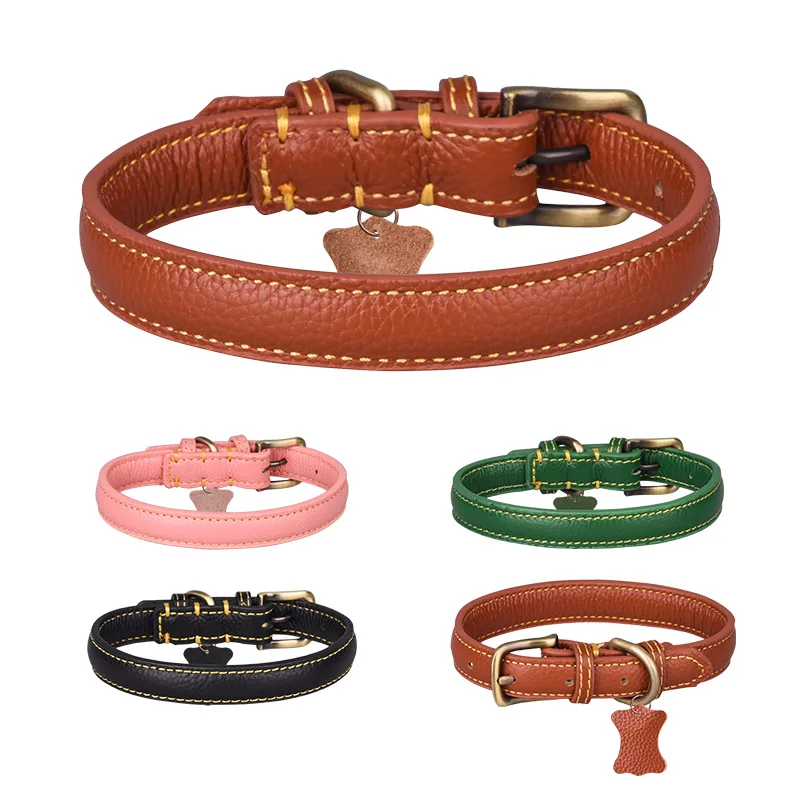 

Custom Leather Dog Collar for Dogs Supplies PCL-R-7605
