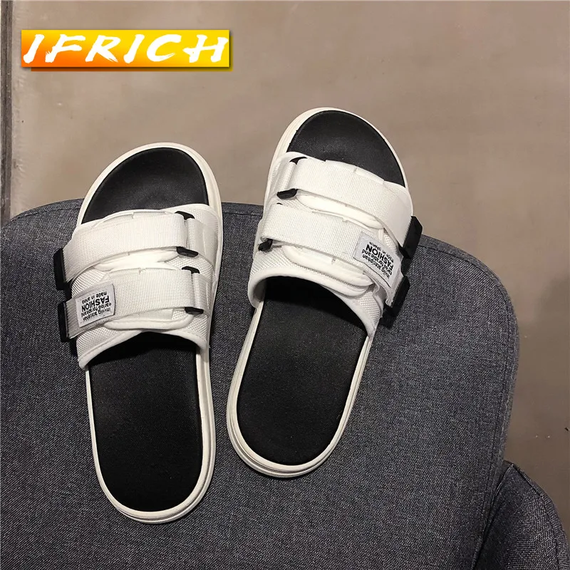 

2022 New Trend Men Flats Slippers Brand Designer Summer Beach Shoes Breathable Home Slippers For Mens Popular Casual Shoes Male