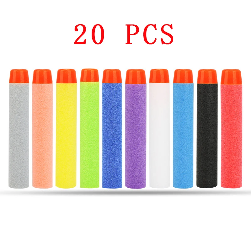 

Hasbro 20Pcs Darts for Nerf 7.2cm Multi Color Fluorescent White Reloading Eva Bullet Toys for Boys Gun Soft Glue Not Hurting