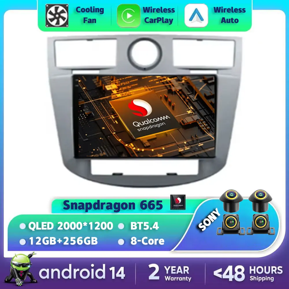 Автомобильное радио Android 14 для Chrysler Sebring 3 JS Cirrus 2007-2010 Qualcomm GPS NAVI 2DIN 4G LTE 5G WIFI QLED BT
