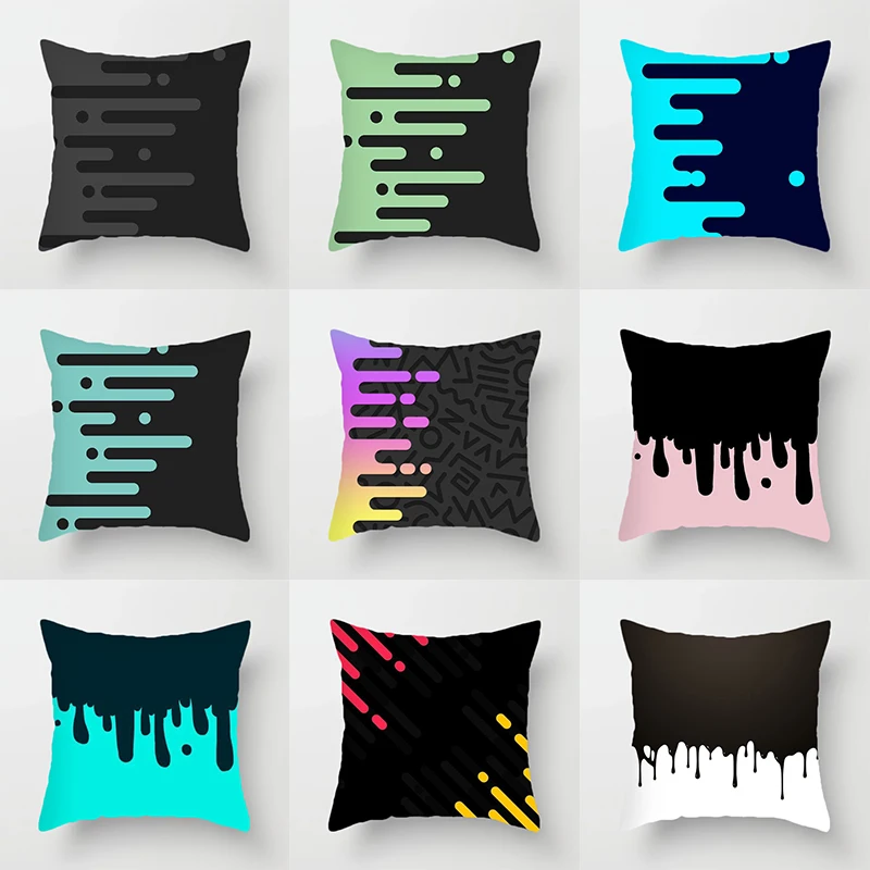 

Nordic Colorful Oil Painting Cushion Cover Decoration Pillows For Sofa Living Room Car Throw Pillow Cover 18*18inch Home Decor