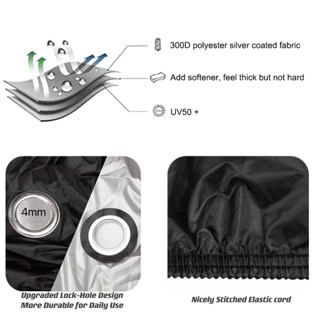 Для Royal Enfield Meteor 350 толстый 300D серебряное покрытие ветрозащитный чехол для