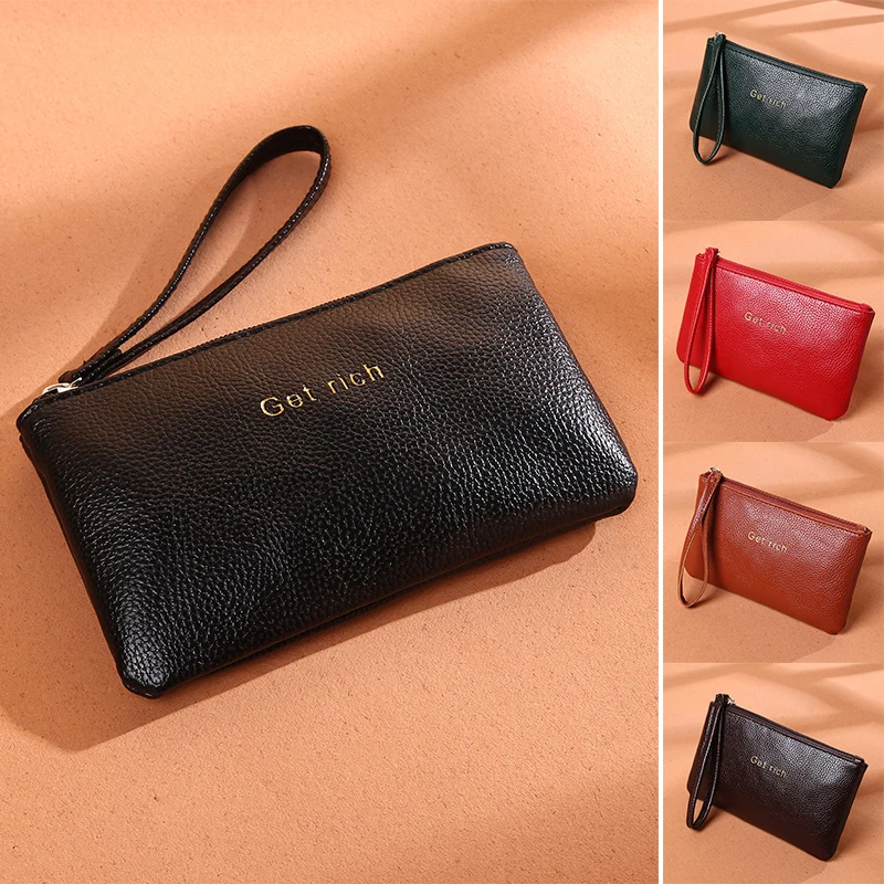 

Women Small Wallet Crocodile Pattern Wrist Handbag Zipper Coin Purse Clutch Bag Solid Color Soft Card Holder Change Money Bag