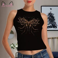 harajuku womens tank top y2k butterfly graphic print crop top sleeveless vest fashion vintage summer tops 2022 streetwear