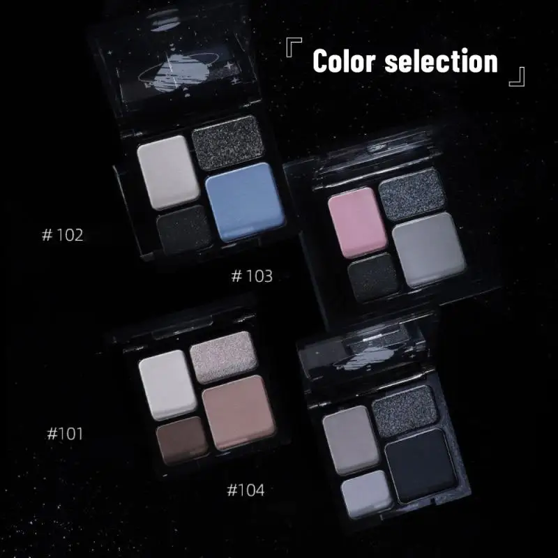 Палитра теней для век синие фиолетовые дымчатые тени 4 цвета стильные макияжа