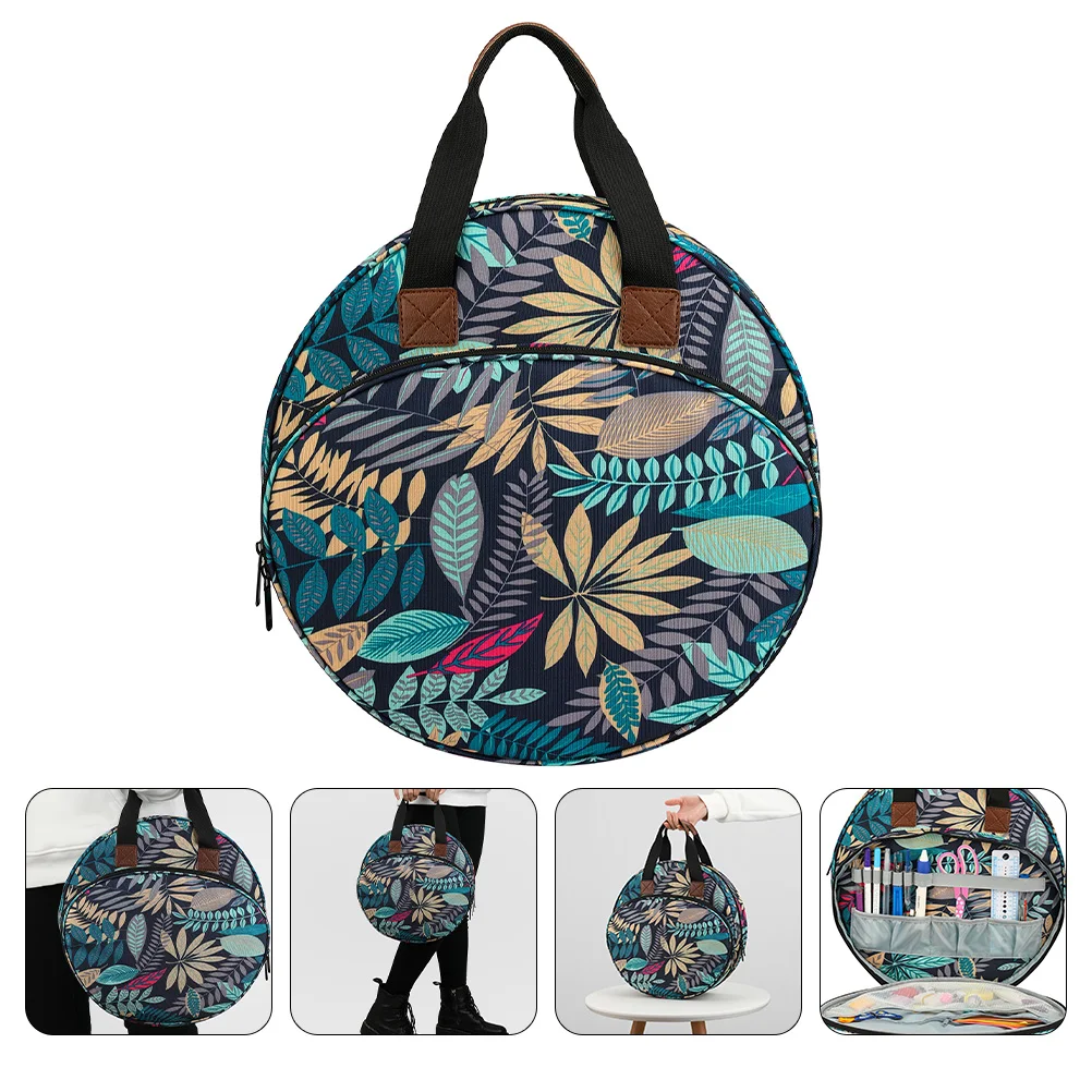 

Embroidered Tote Bag Storage Handbag Travel Containers Embroidery Project Pouch Kit