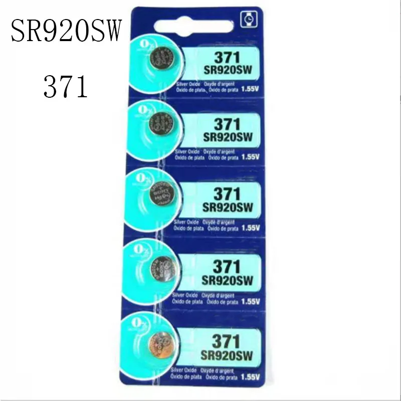 

500PCS/LOT SR920SW AG6 Botton cell 371 for watch battery