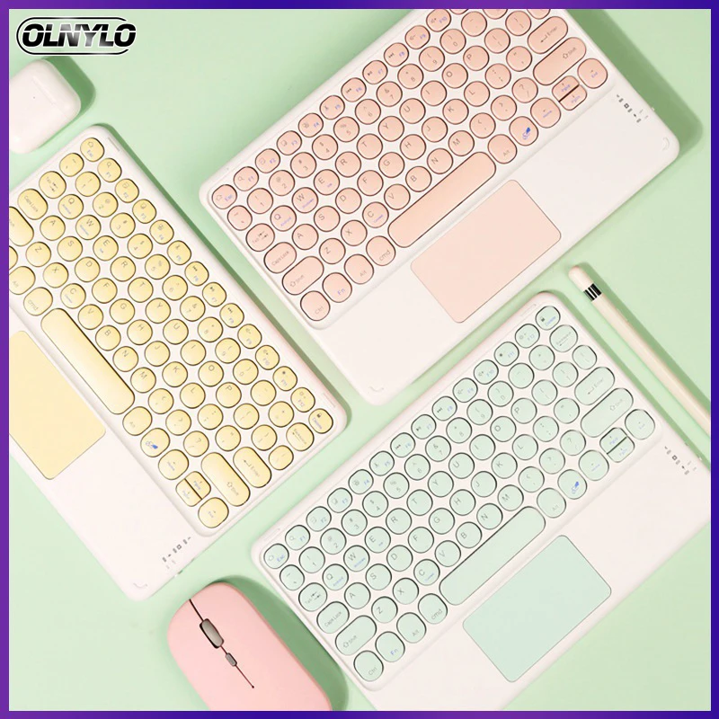 

Комплект клавиатуры и мыши, беспроводной, Bluetooth, с тачпадом, для iPad, Samsung, Huawei, планшетов, Android, IOS, Windows