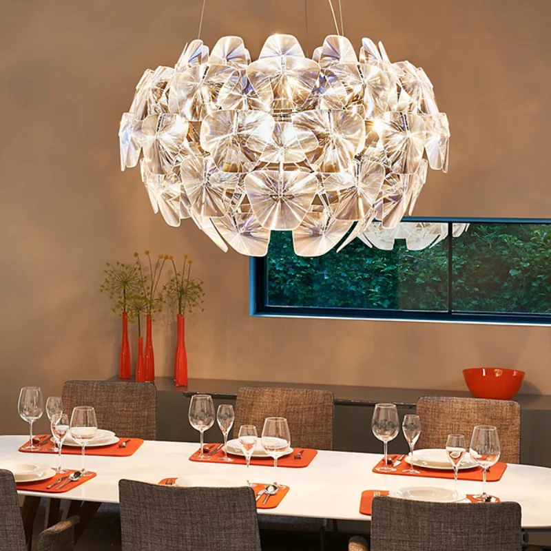 

Italian Transparent Restaurant Pendant Lamp Designer Living Room Bedroom Ceiling Lighting Creative Room Decor PVC Pendant Lights