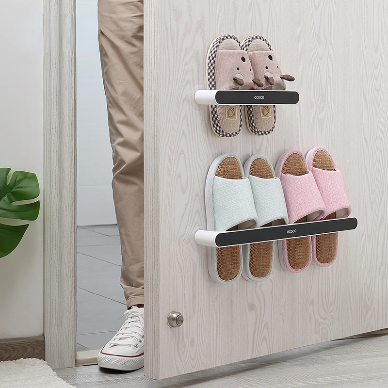 

ECOCO Wall-mounted Bathroom Slipper Organizer Storage Rack Does Not Take Up Space Slippers Rack for Bathroom Accessories