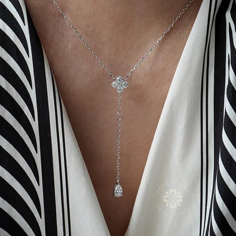 Серебряное колье с цирконом fhiva