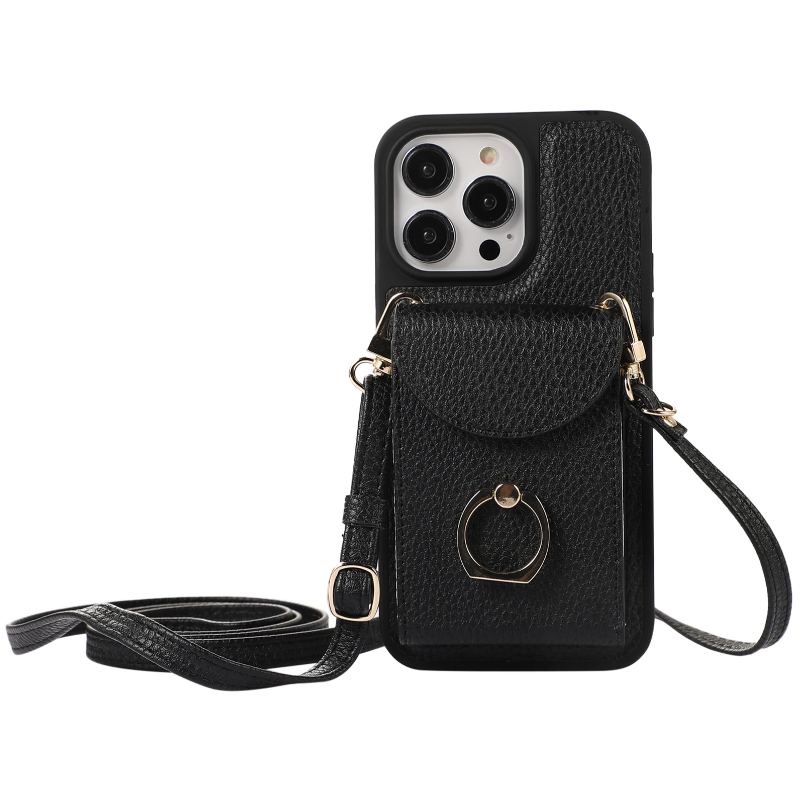 

Leather Long Rope Card Holder Case for Iphone 13 Pro Max 12 Pro Max 14 Plus 14 13 12 11 Pro Full Wrap Drop Protection Leather