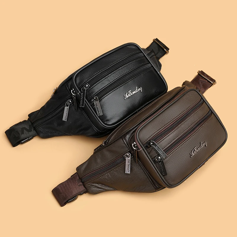 Мужская городская повседневная поясная сумка из коровьей кожи bolsos para hombre sacoches