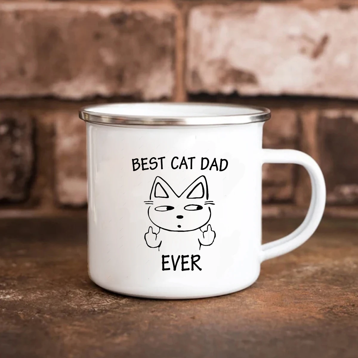 Best cat dad ever mug 11oz Travel Coffee Mug 350ml Enamel Milk Mug Cup cat lover father Birthday Gift Mug