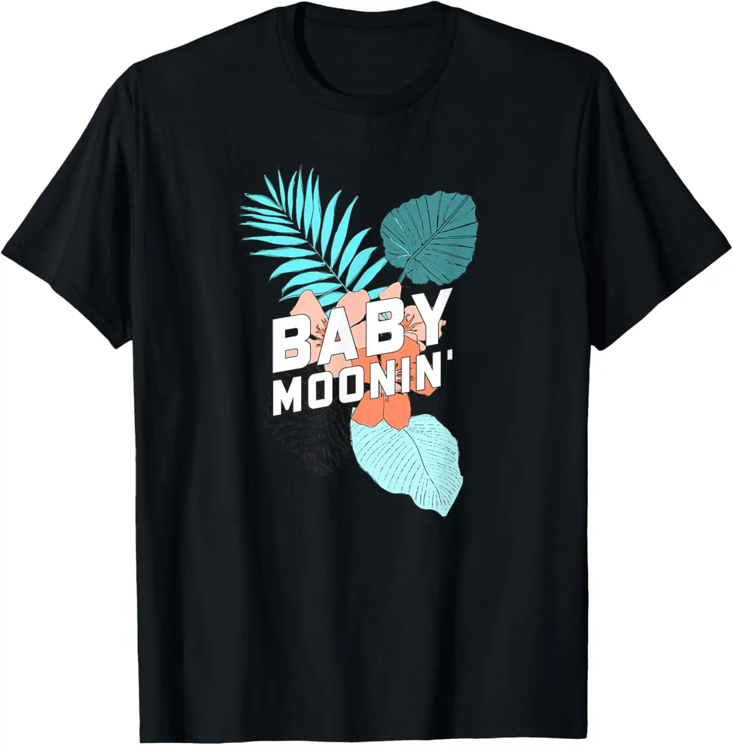 Футболка с тропическими каникулами Baby Moonin ожидающая мать в одной и футболке