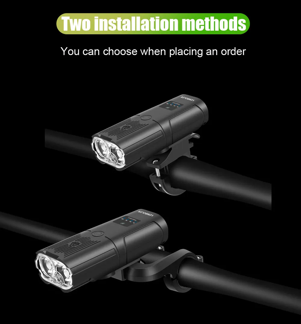 Водонепроницаемый фонарь для велосипеда 10000 мАч с USB-зарядкой