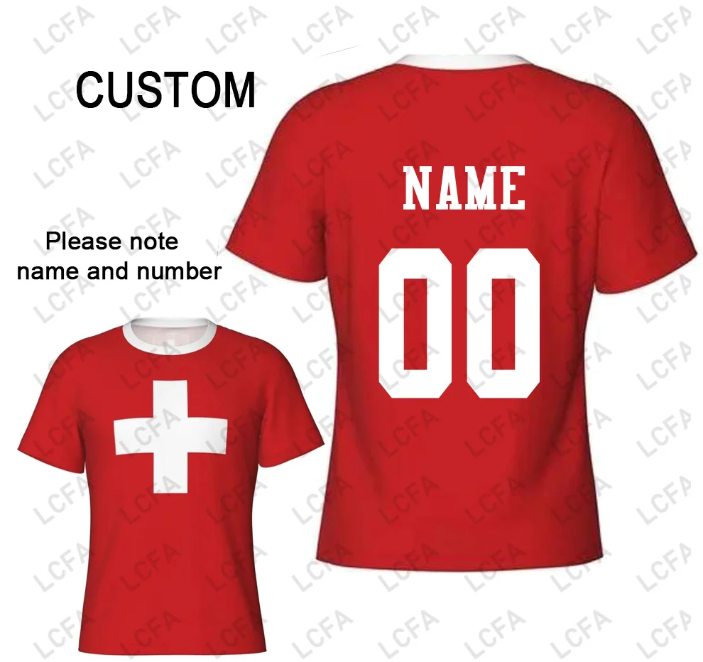 Футболка мужская Спортивная с коротким рукавом Швейцарский флаг