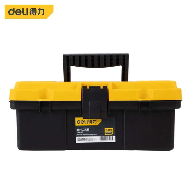Deli 12 inch Portable Tools Case Tray-type Two-layer Storage Tool Box Multifunctional Plastic Tool Boxes Organizer Container