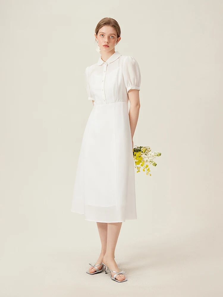 FSLE простой стиль французское белое женское летнее 2024 нишевое сертифицированное