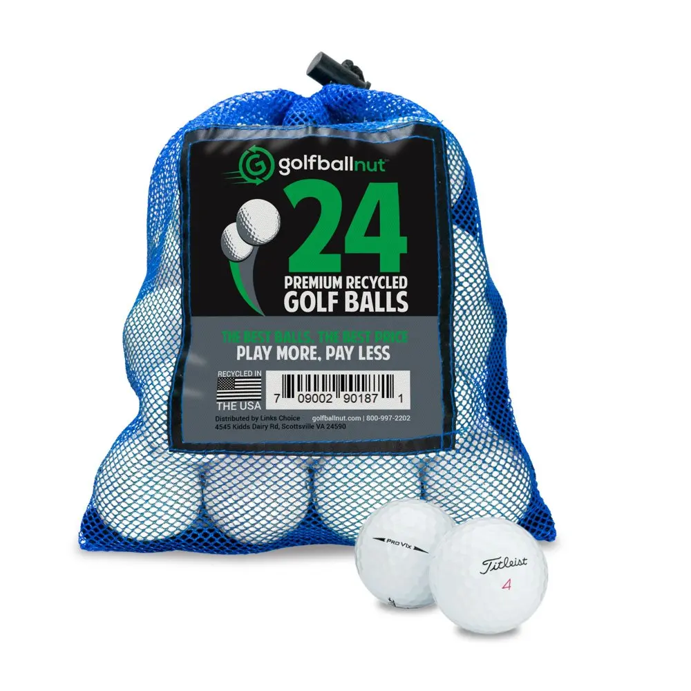 White Pro V1X Mint Used Recycled Golf Balls Mesh Bag Included (24)