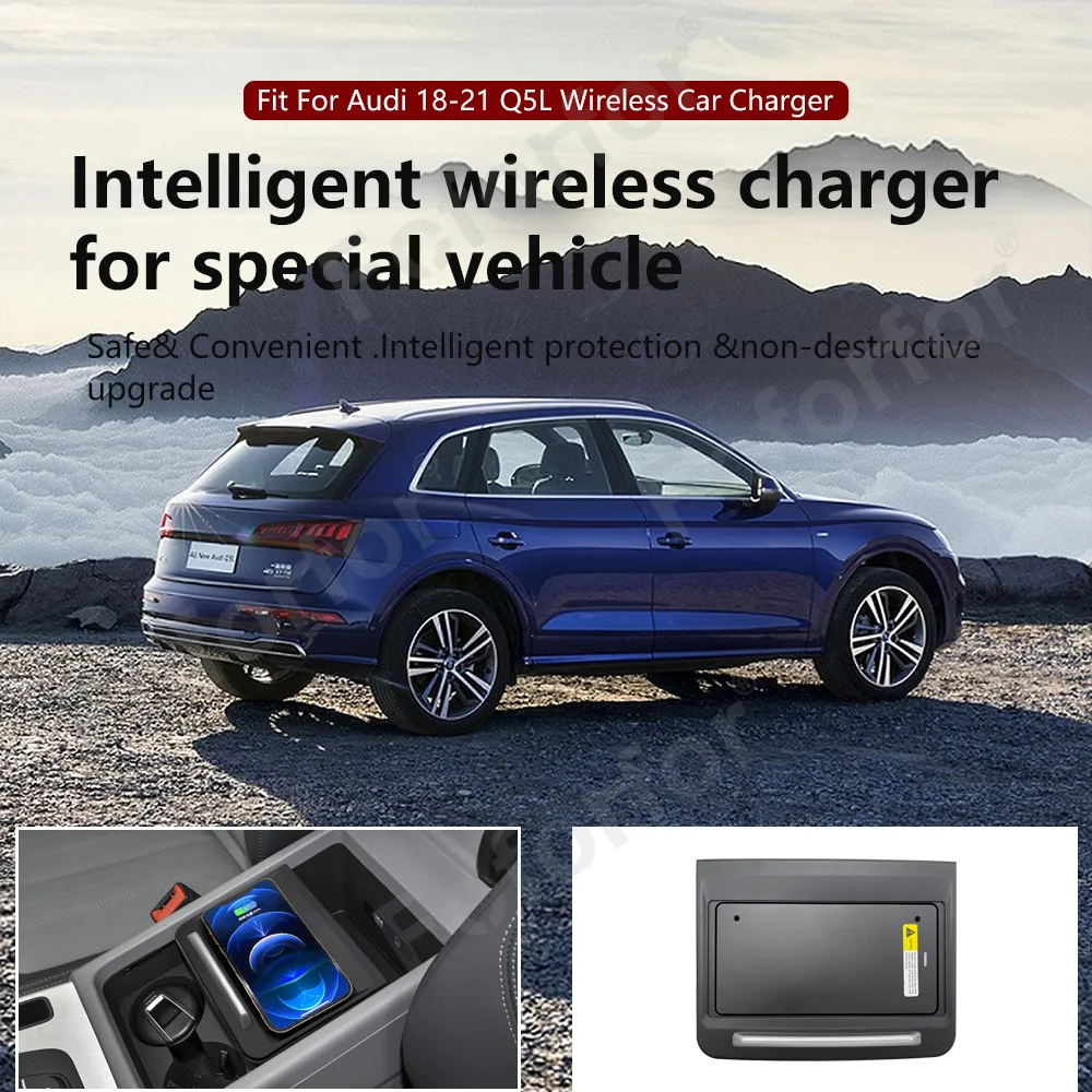 Купи Car Wireless Charger Fast Charging For Audi Q5L Intelligent Infrared Phone Holder For Iphone Samsung за 5,340 рублей в магазине AliExpress