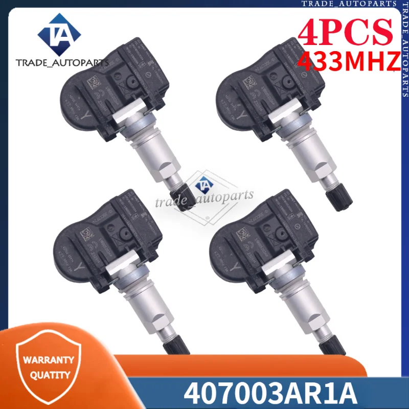 Датчик давления в шинах для 2016-2017 Nissan Sentra SR SV 2014-2017 Nissan Versa SL TPMS 4 шт. 407003AR1A 40700-3AR1A