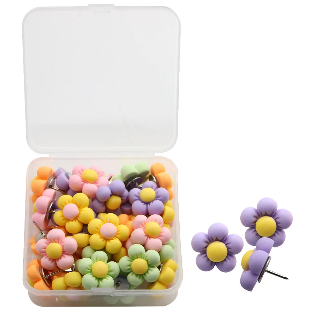 

Pin Tacks Push Board Cork Thumb Pushpins Flower Wall Bulletin Thumbtacks Decorative Pushpin Cute Drawing Use Daily Compact Maps