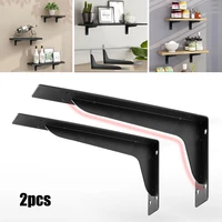 2pcs black folding shelf wall brackets bookcase 300kg heavy duty stand cold rolled steel collapsible warehouse shelves kitchen