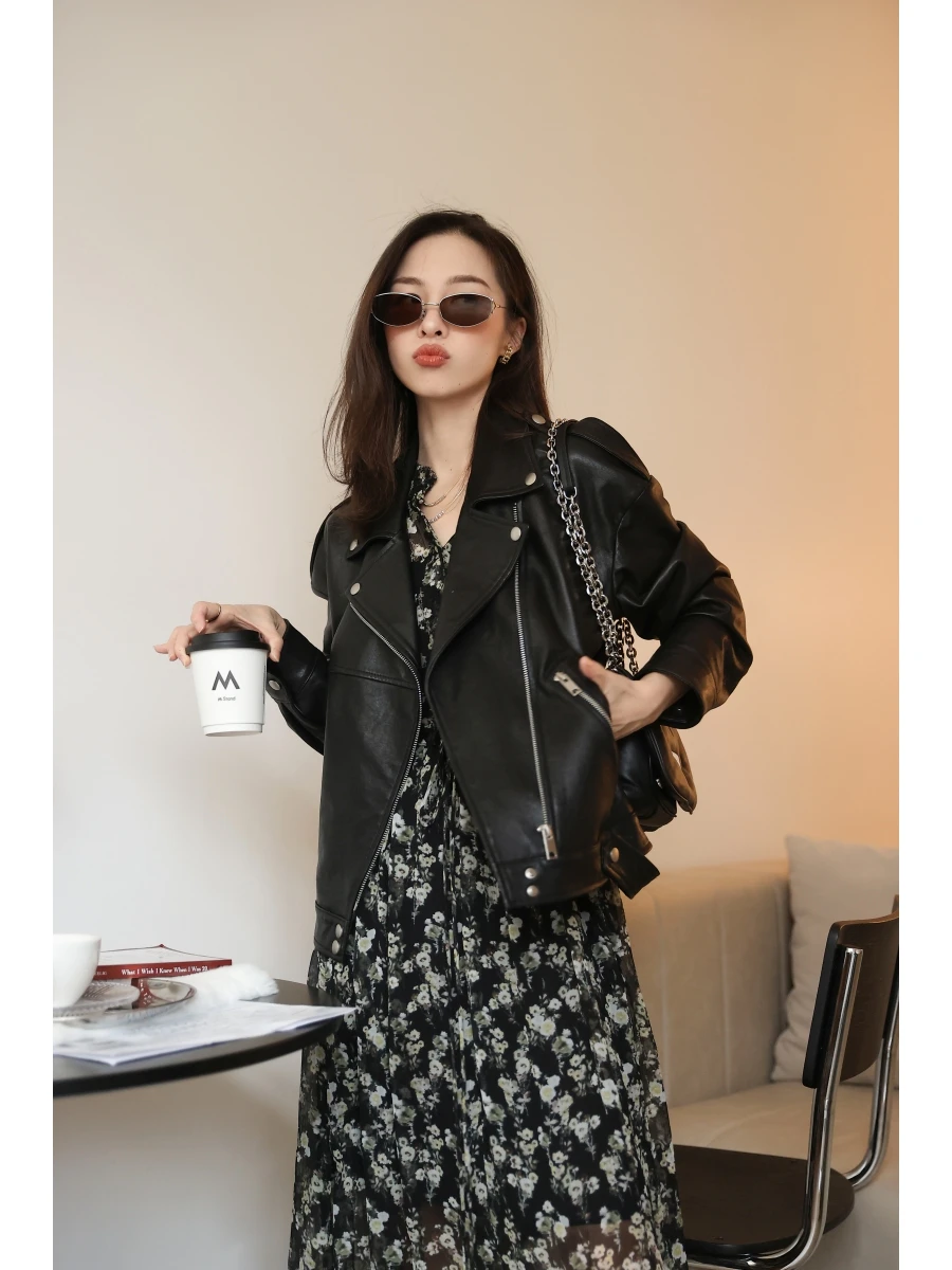 Pumpkin Valley Design Sense американское винтажное кожаное пальто верхняя одежда женская