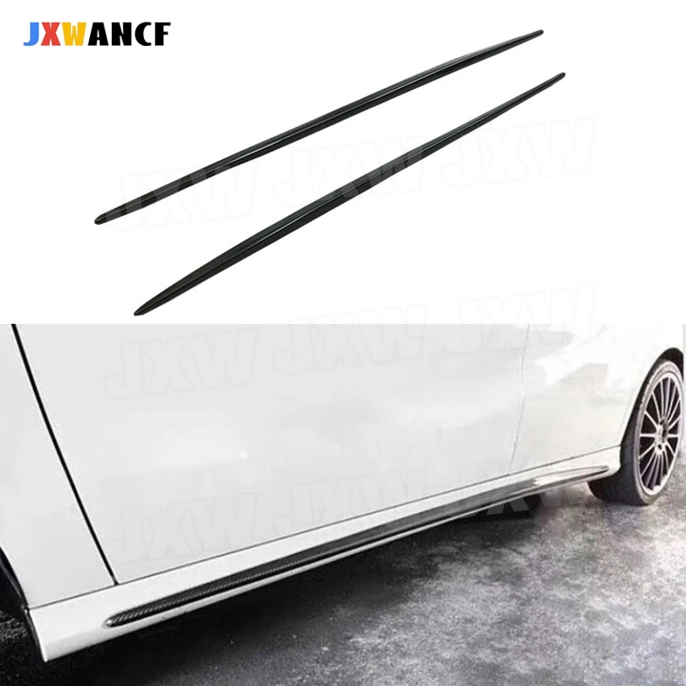 Фото Накладки на пороги JXWANCF из карбона для Mercedes-Benz W117 CLA CLA250 CLA260 CLA45 AMG 2013-2019, комплект FRP для тюнинга автомобиля №2