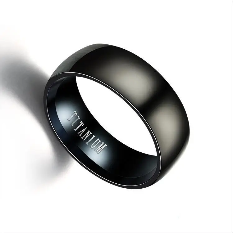 

WANGAIYAO new fashion temperament all-fit titanium steel men's ring personality simple frosted black stainless steel ring birthd
