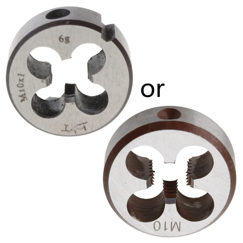 

M10 x 1.00 Thread Tap Tool Straight Grooved Wire Tap Round Die Hand Tool Durable