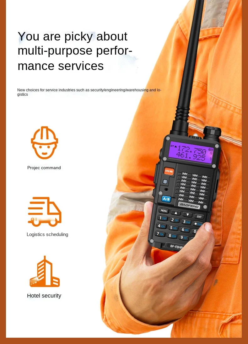 Baofeng BF-F8HP Walkie-talkie Handset High Power Go on Road Trip Civil Manual FM