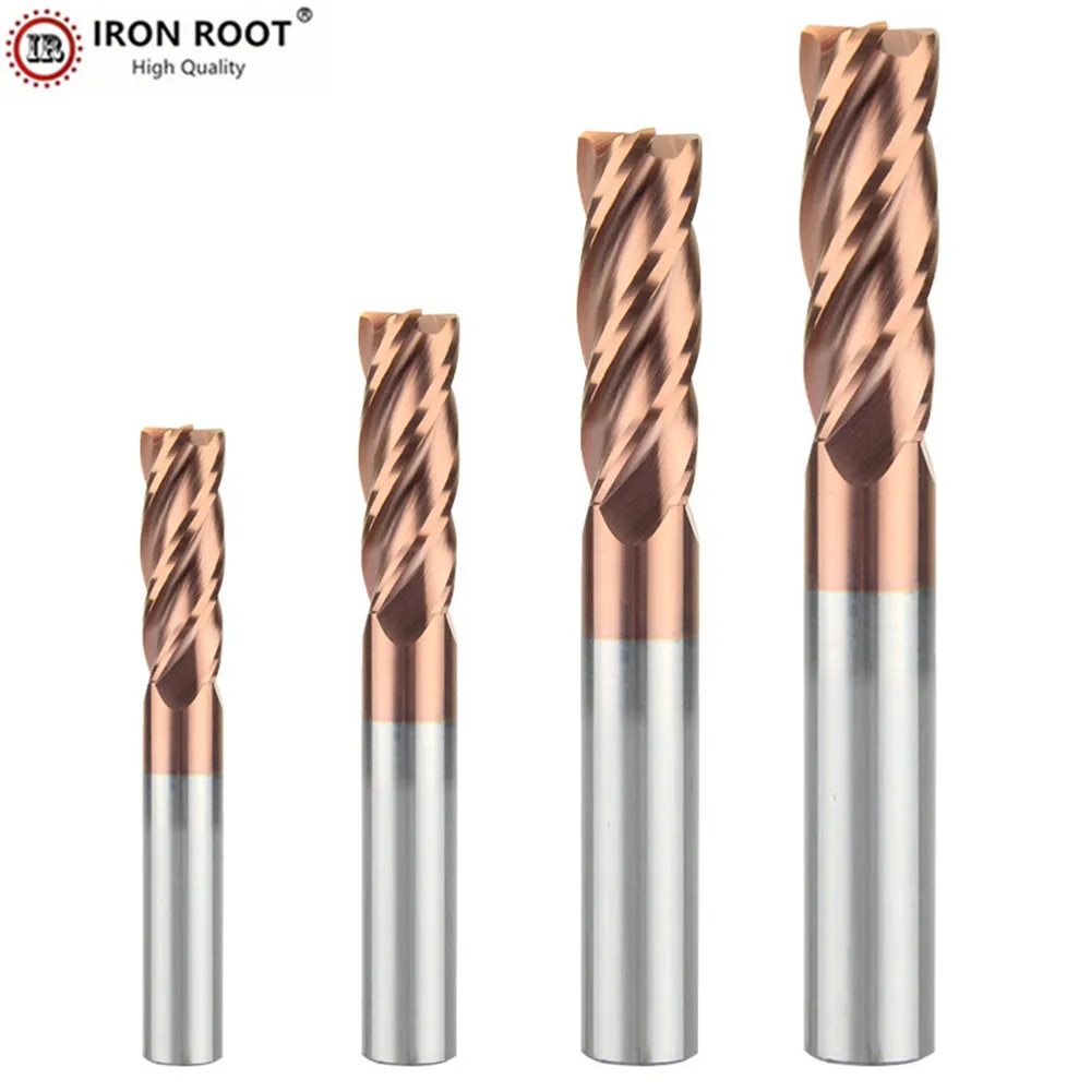 

High quality Iron Root Tungsten Steel Cutter, HRC58,6mm-12mm,4-Blade Ball End Carbide End Mill,CNC Milling Cutter,Ball End Mill