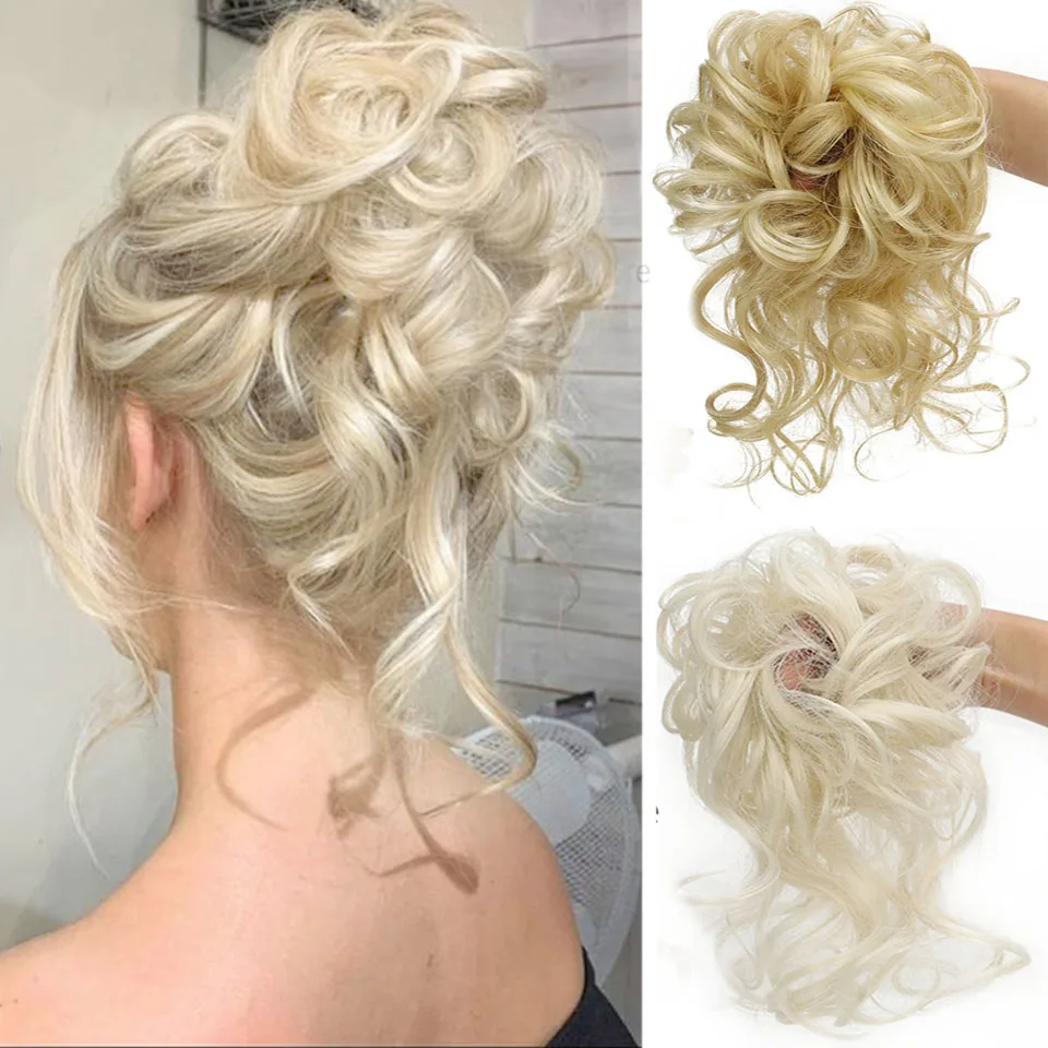 

HOUYAN Curly Bun Synthetic Messy Bun Ponytail With Rubber Bands Wrapped Around the Ends